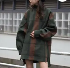 【お値下げ中】BARAK バラク チェック ジャガードニットワンピース