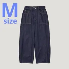 rohk バレルレッグペインタージーンズ　新品未使用　Mサイズ　ネイビー　GU