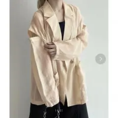 wcloset シアーシャツジャケット　袖取り外し2way オーガンジー