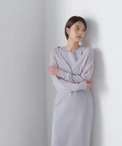 【美品】ナチュラルビューティーベーシック＊シアーカーデ&アメスリニットワンピース