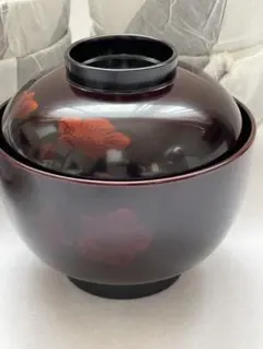 未使用【越前漆器　御吸物椀】×3客　天然木製　漆 共箱　御雑煮椀　飛花吸物椀 未使用【越前漆器 御吸物椀】×3客 天然木製 漆 共箱 御雑煮椀 飛花吸物
