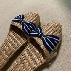 蒲草スリッパ ❤︎リボン付き【新品・未使用品】