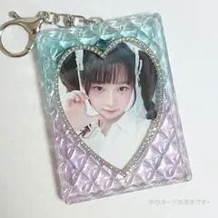 B8 トレカ ケース デコ トレカキーホルダー レジン 水色 キルティング 紫