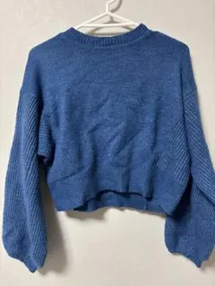 MOUSSY ブルー ニット 長袖 Fサイズ