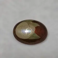 七宝焼 景泰蓝 フラワー ブローチ 茶 金 ヴィンテージ 和風