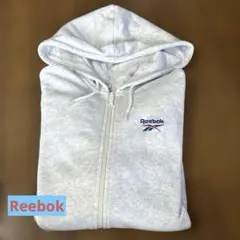 Reebok 薄いグレー ジップアップパーカー　メンズXLサイズ