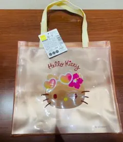 日焼けキティ　セリア　PVCトート　バッグ　ビニール　ダイソー　キャンドゥ