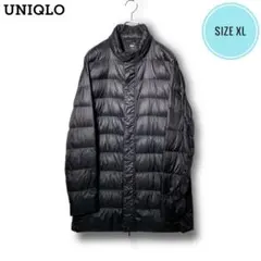 【XL】★UNIQLO★ウルトラライトダウン ハーフコート★黒 フード内蔵