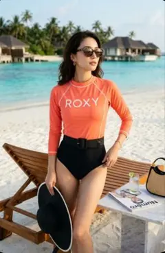 【新品】ROXY ラッシュガード 長袖水着 ピンクのサムネイル