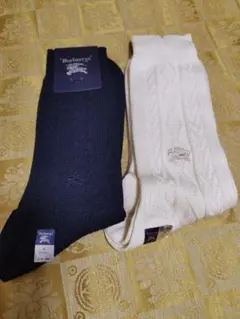 Burberry's ソックス 25-26 ネイビー ホワイト　2足セット