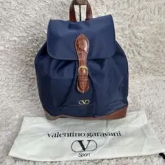 【美品】VALENTINO GARAVANI リュック　ナイロン　大容量　紺色のサムネイル