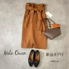 【新品タグ付】Mila Owen ベルト付ウール混タイトスカート サイズ１（S）