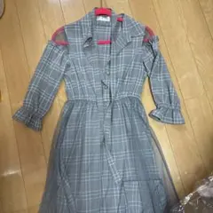 オフショルダー チェック柄 ワンピース