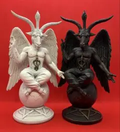 バフォメット像26cm2体セットエリファスレヴィ　テンプル騎士団バホメット置物