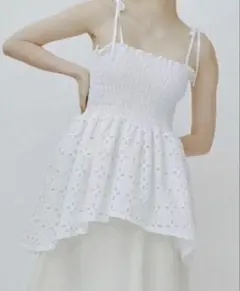 新品未使用】POPPY ボリュームフリルキャミワンピース レッド あさぎー