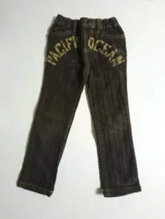 ダークブラウン 長ズボン ウエストゴム