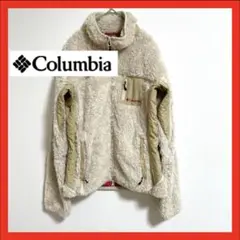 【美品】　コロンビア　フリースジャケット ナチュラル　オフホワイト　ロゴ　M