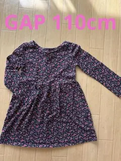 GapKids 花柄長袖ワンピース XS 4〜5歳　110cm