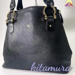 極美品】Kitamuraキタムラ レザーハンドバッグ リングハンドル 