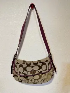 COACH コーチ F18221 シグネチャー ワンショルダーバッグ ピンク 