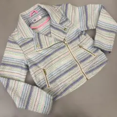 H&M ストライプ ライダースジャケット１３０