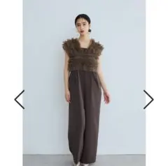 チュールベストオールインワンドレス パンツドレス 2点セット 結婚式 二次会