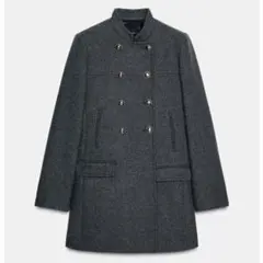 ZARA ザラ　ウール ダブルブレストコート　グレー 灰色　　S