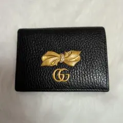 ✨極美品✨ グッチ 二つ折り財布 マーモント シボ バタフライ 蝶 