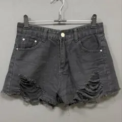 GRL グレイル　デニムショートパンツ ブラック Mサイズ ダメージ加工