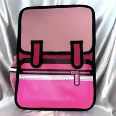 2D風デザイン リュックサック ピンク