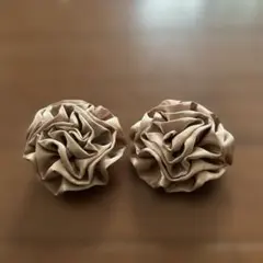 サテン花形シューズクリップ パンプス ビジュー 2個セット