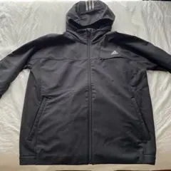 adidas フード付きジャケット 黒　上下セット