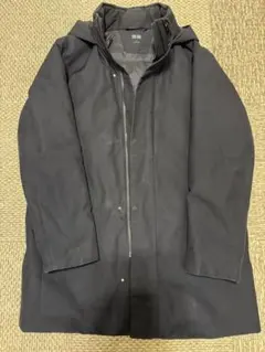 値下げ！ハイブリッドダウンコート ユニクロ　L ネイビー