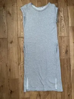 グレー ノースリーブカットソーワンピース Sサイズ