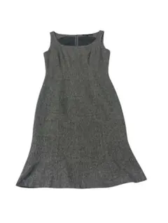 e221☆ANAYI グレー ノースリーブ フレアワンピース