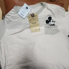 ミッキーマウス デニム＆ダンガリーTシャツ Lサイズ