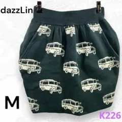 ダズリン　dazzLin クルマ柄　ニットスカート M ミニスカート　グリーンのサムネイル