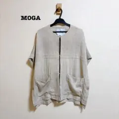 MOGA シュリンクリネンケープ 2 ベージュ ゆったりのサムネイル