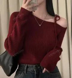 オフショルダー ニット