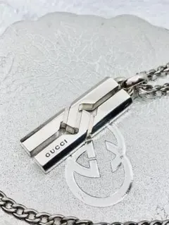 【超美品】GUCCI ペンダント トップ925＋社外喜平チェーン 男女兼用