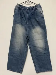 【Alfred Alex】ヴィンテージメイク ワイドデニムパンツ