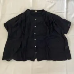 08Mab シアー半袖ブラウス ブラック Fサイズのサムネイル