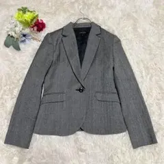 【エスプリミュール】 テーラードジャケット (9)グレー ウール カシミヤ混