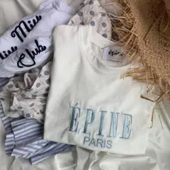 即日発送 épine PARIS ロゴ刺繍 Tシャツ エピヌ 水色のサムネイル