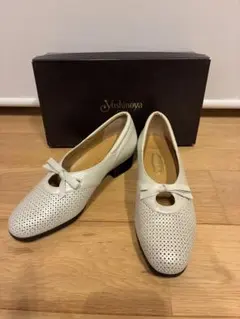 銀座ヨシノヤ　本革　リボン　パンプス