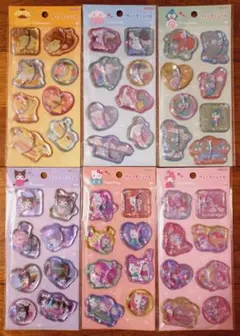 サンリオ ウォーターシール　全6種 セット　キラキラシール　キティちゃん　クロミ