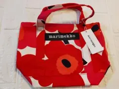《新品・未使用》マリメッコ　 ウニッコ柄　ミニトートバッグ レッド 花柄