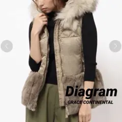 ダイアグラム ヘムファーダウンベスト 36 ふわふわ ファー ボア DMW