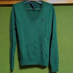 Polo Ralph Lauren 緑 Vネックニットセーター