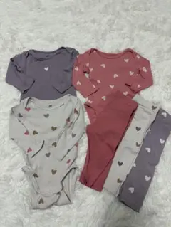 H&M ハート柄 ベビー服 4点セット 4-6ヶ月